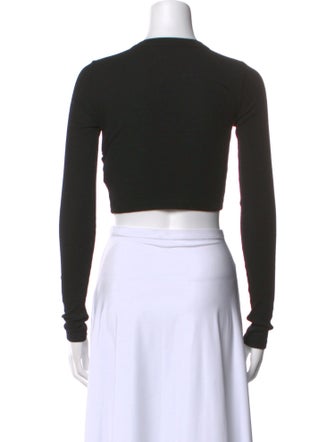 Cotton Citizen Crew Neck Long Sleeve Crop Top