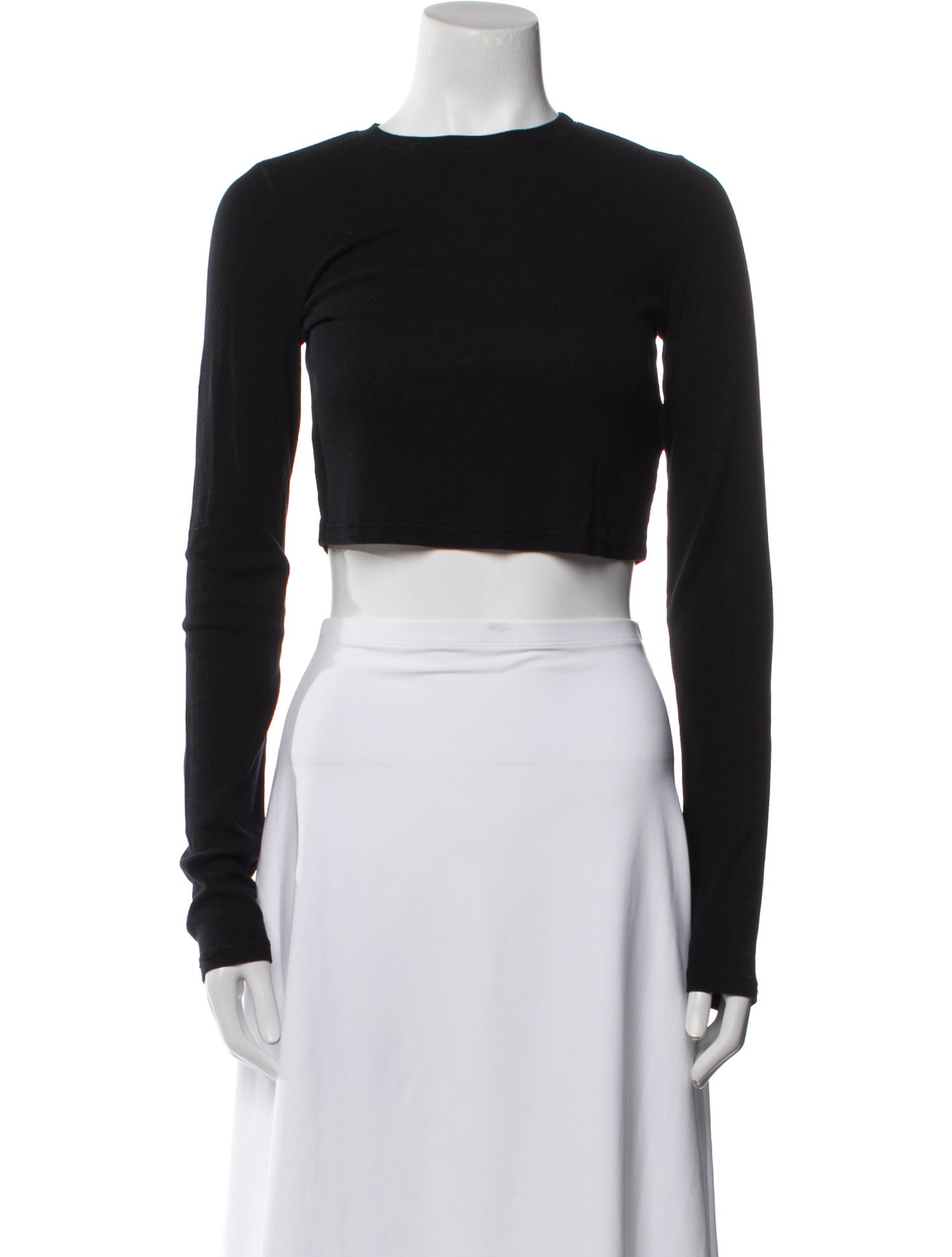 Cotton Citizen Bateau Neckline Long Sleeve Crop Top