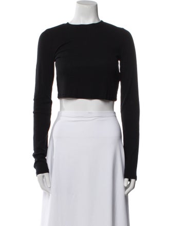 Cotton Citizen Bateau Neckline Long Sleeve Crop Top