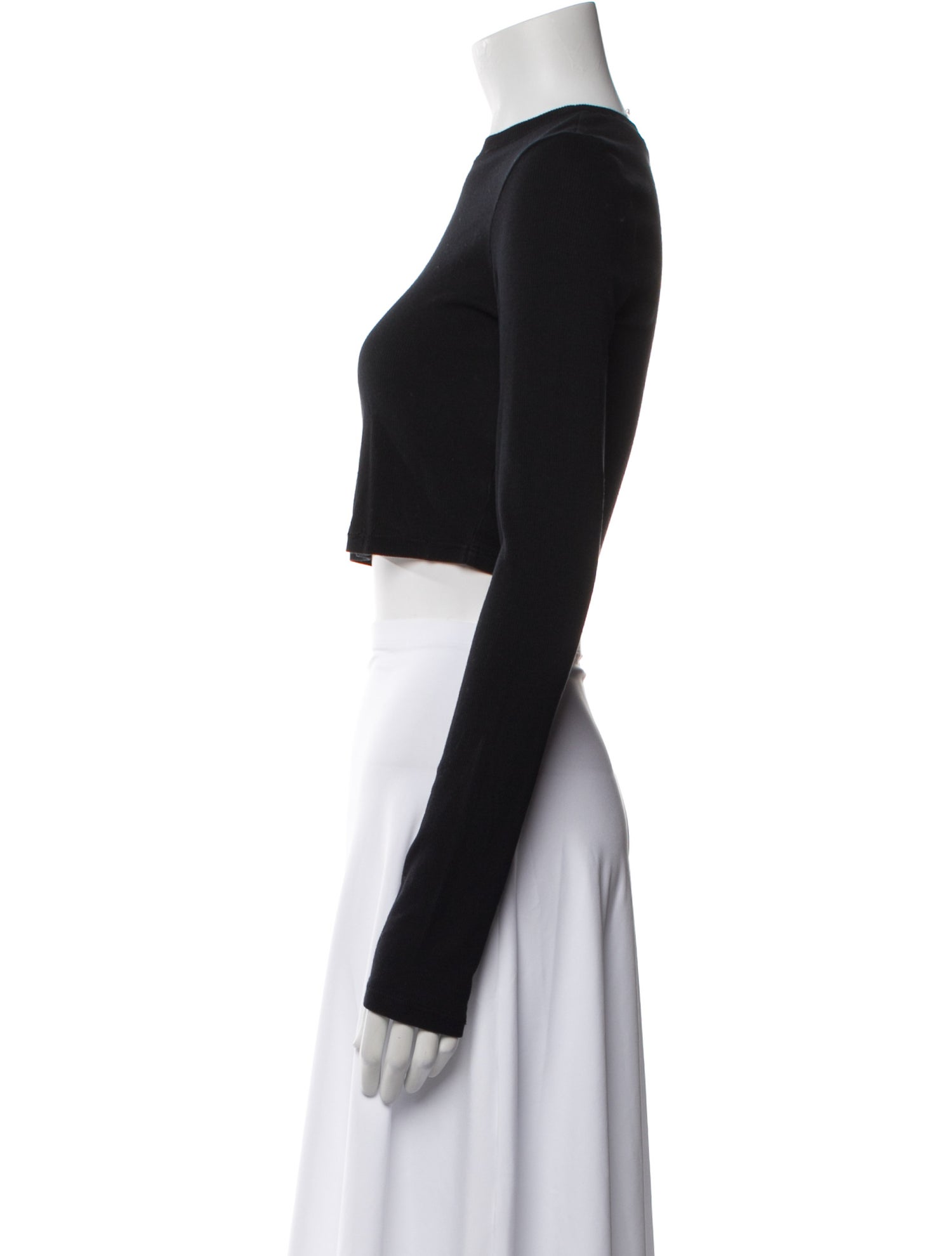 Cotton Citizen Bateau Neckline Long Sleeve Crop Top