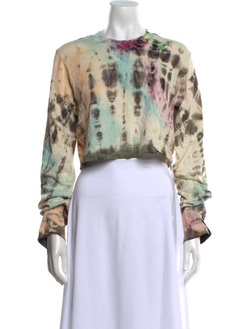 Cotton Citizen Tie-Dye Print Crew Neck Crop Top