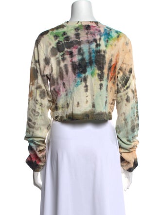 Cotton Citizen Tie-Dye Print Crew Neck Crop Top