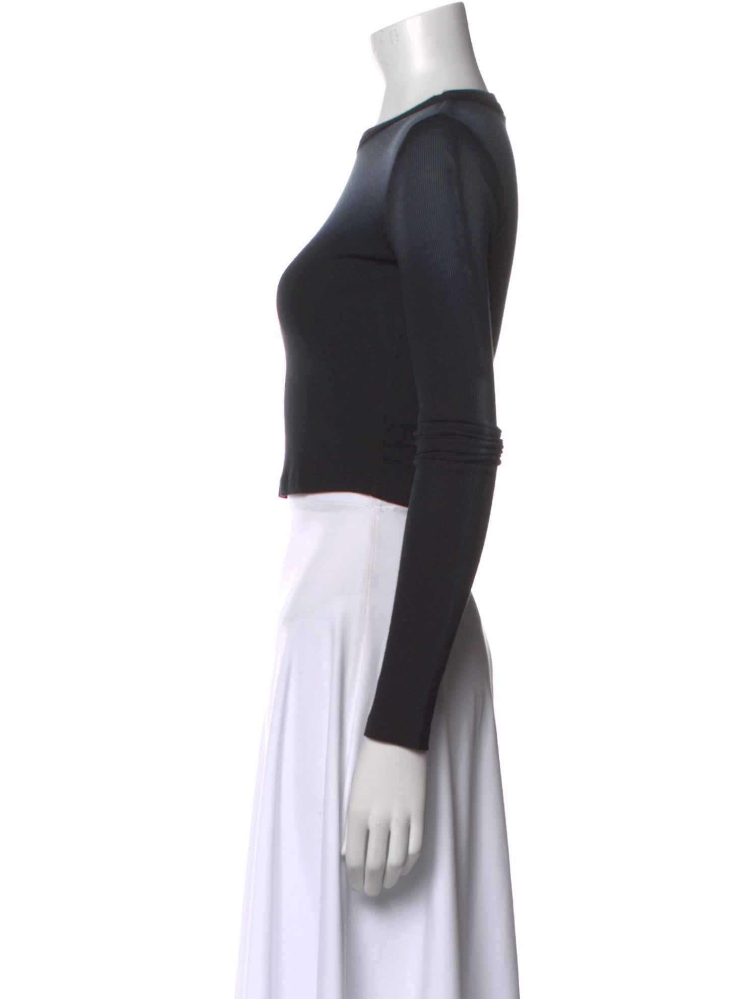 Cotton Citizen Crew Neck Long Sleeve Crop Top