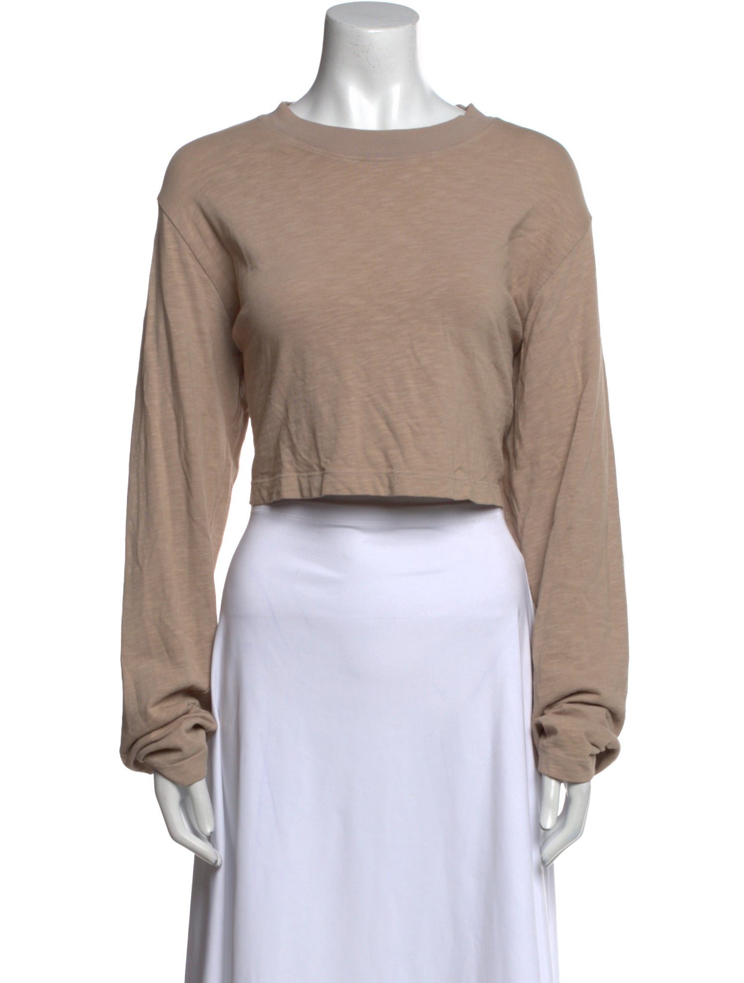 Cotton Citizen Bateau Neckline Long Sleeve Crop Top