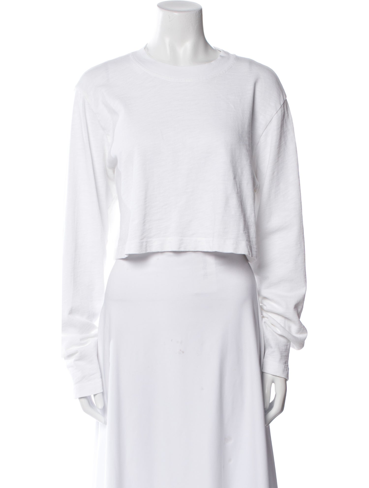 Cotton Citizen Crew Neck Long Sleeve Crop Top