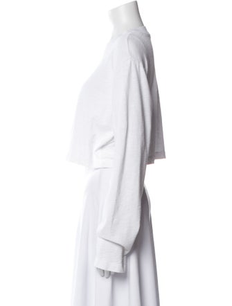 Cotton Citizen Crew Neck Long Sleeve Crop Top