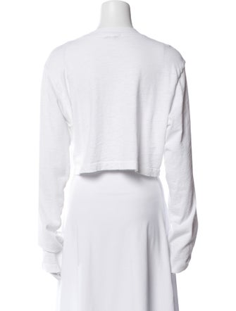 Cotton Citizen Crew Neck Long Sleeve Crop Top