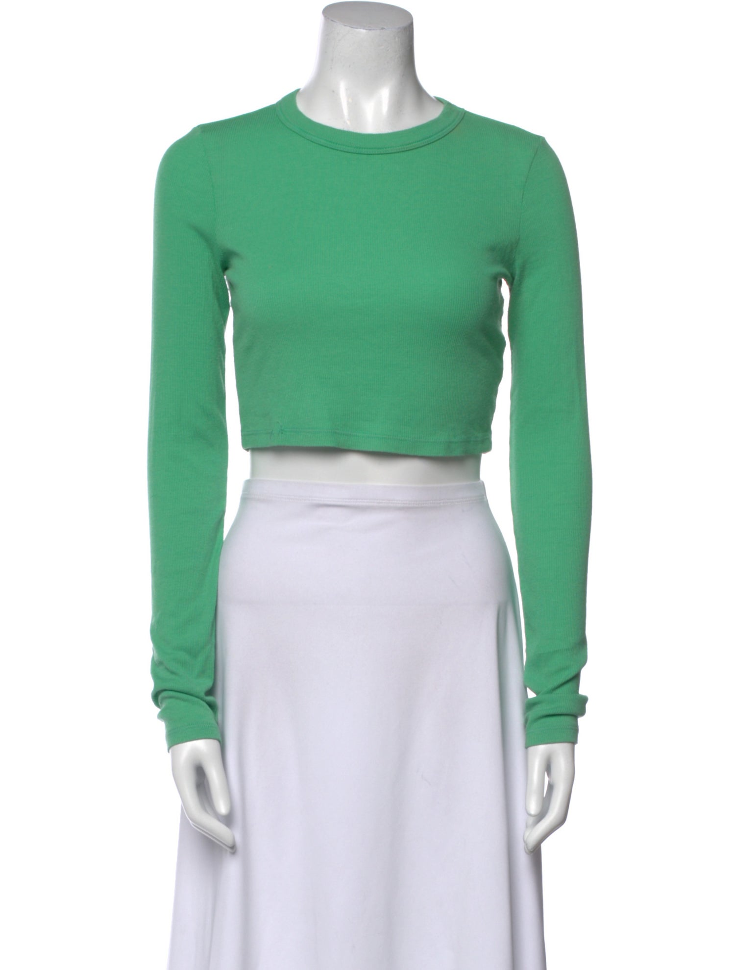 Cotton Citizen Crew Neck Long Sleeve Crop Top