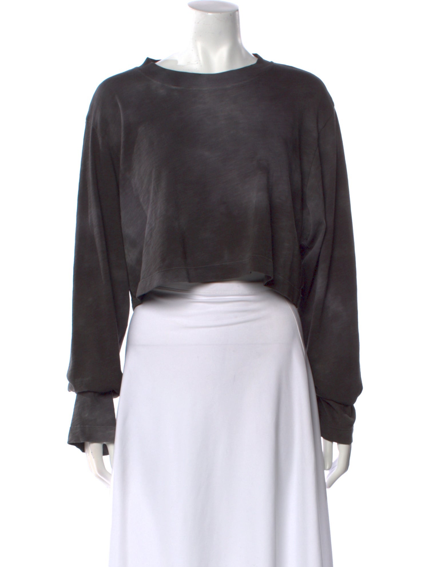 Cotton Citizen Bateau Neckline Long Sleeve Crop Top