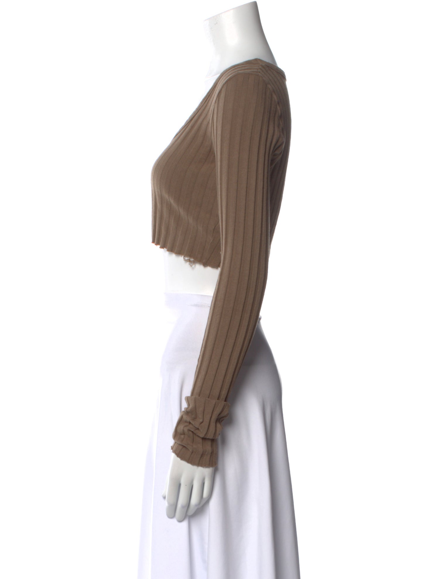 Cotton Citizen Scoop Neck Long Sleeve Crop Top