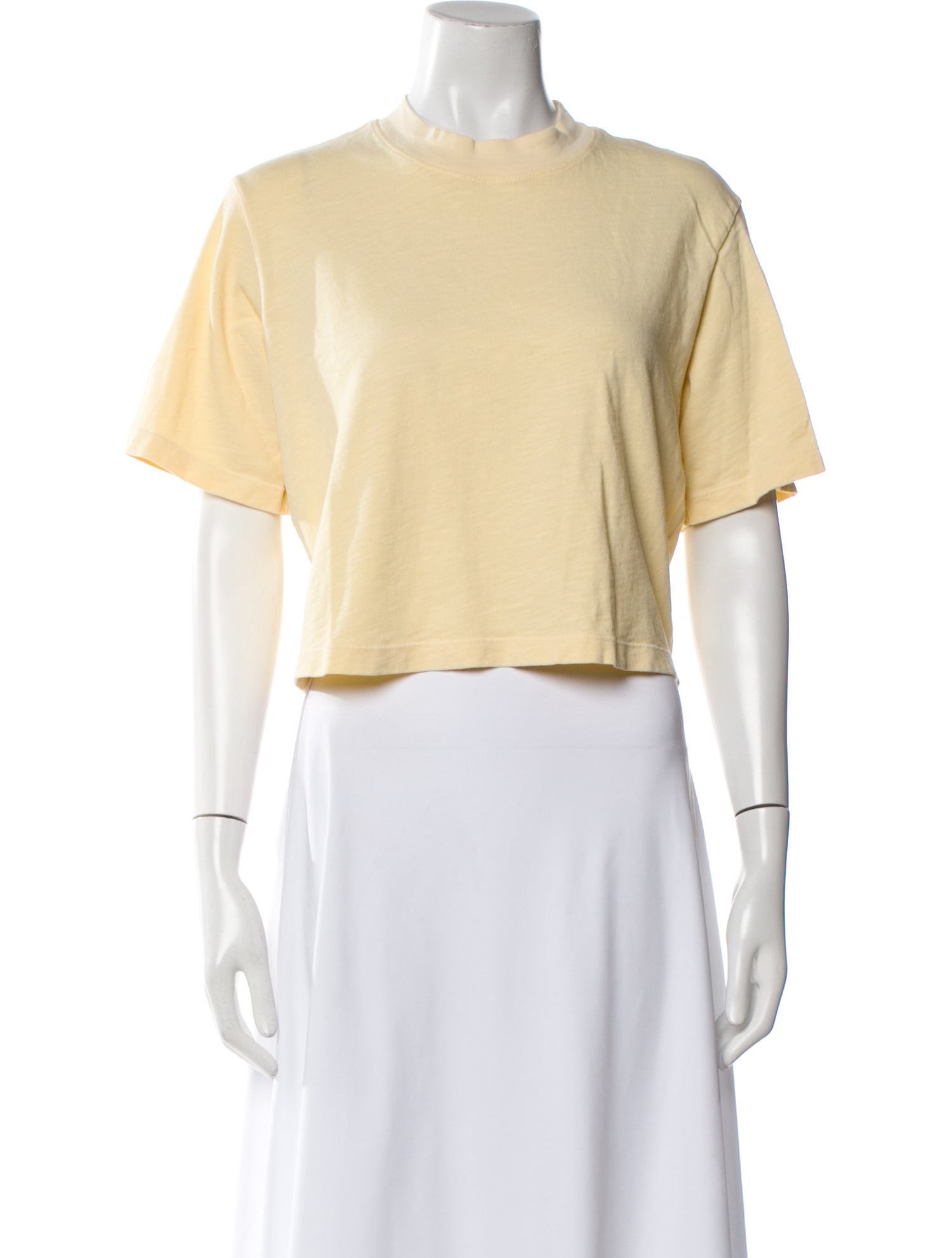 Cotton Citizen Mock Neck Short Sleeve Crop Top