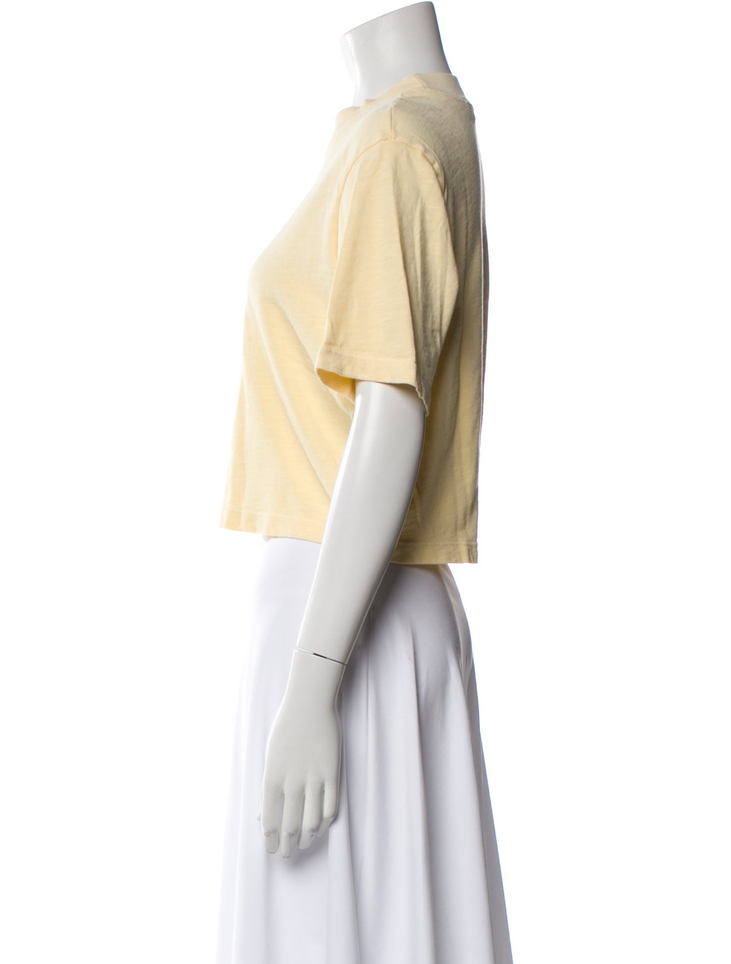 Cotton Citizen Mock Neck Short Sleeve Crop Top