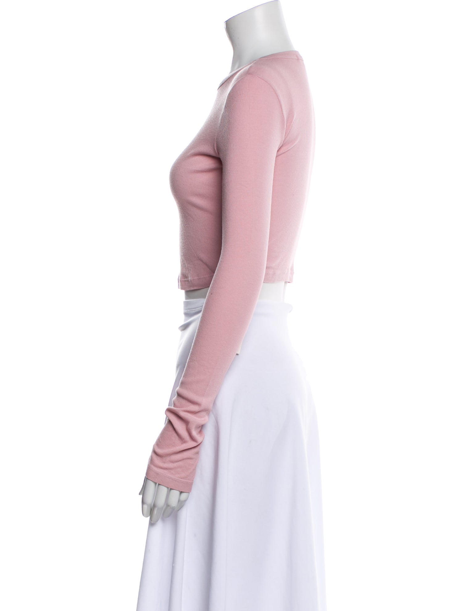 Cotton Citizen Crew Neck Long Sleeve Crop Top