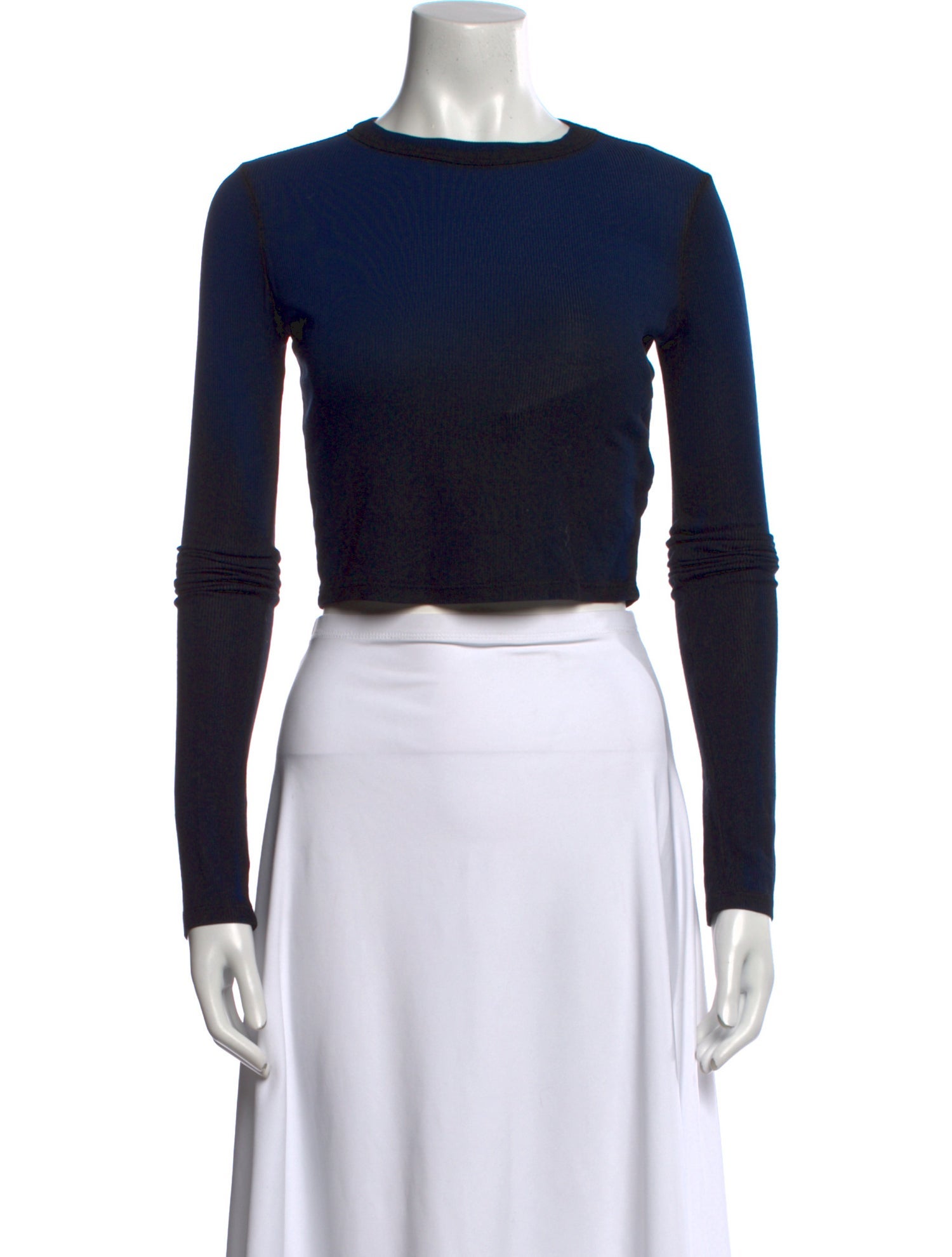 Cotton Citizen Crew Neck Long Sleeve Crop Top