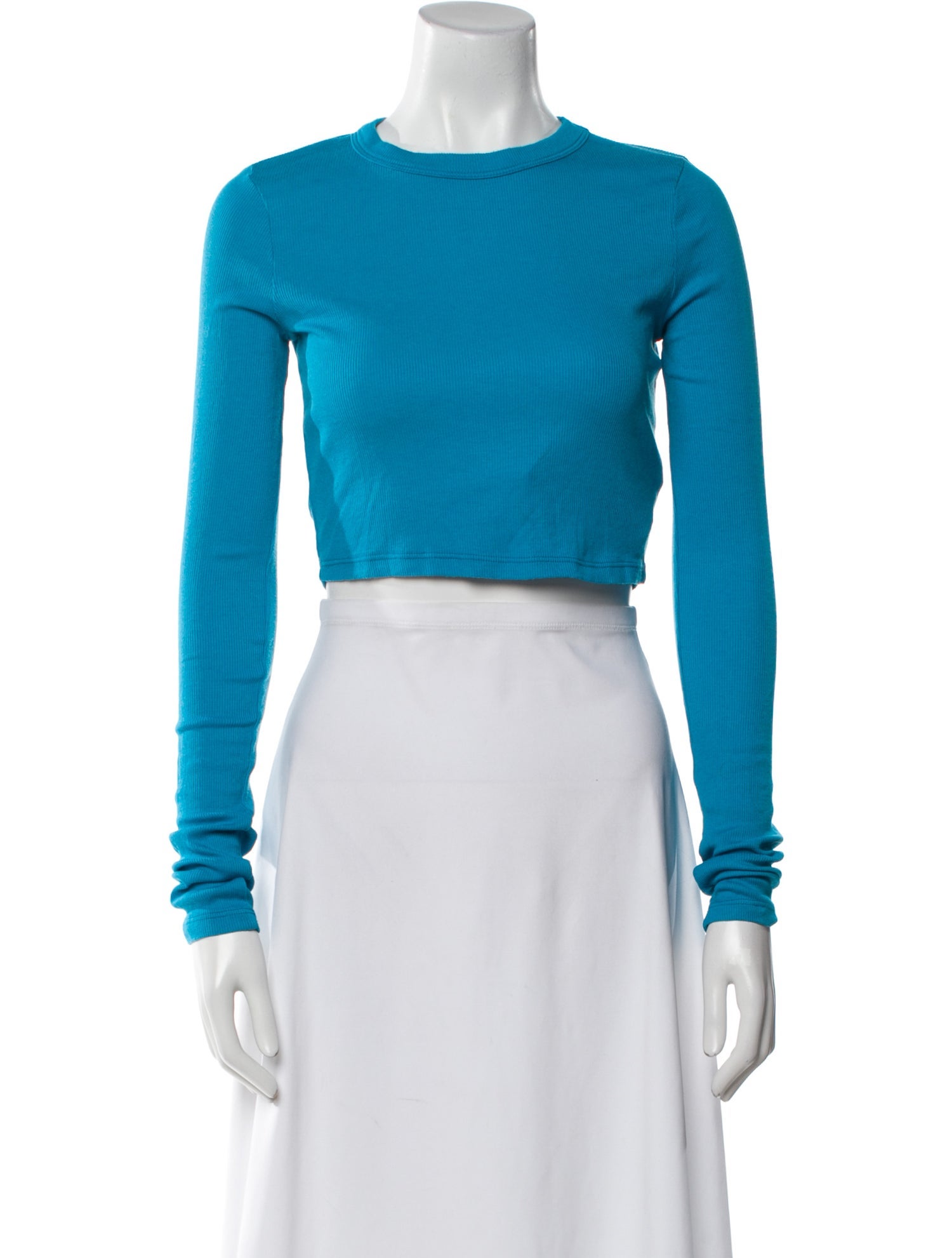 Cotton Citizen Crew Neck Long Sleeve Crop Top