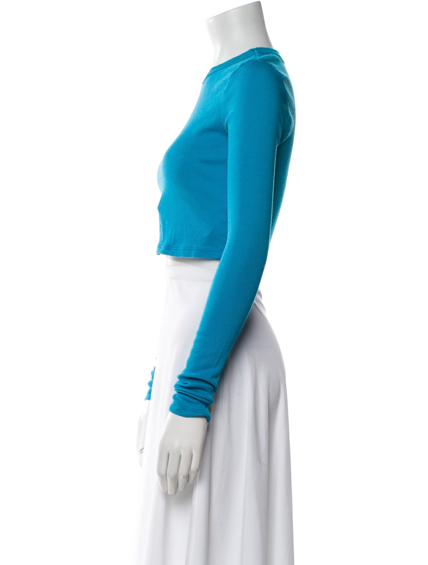 Cotton Citizen Crew Neck Long Sleeve Crop Top
