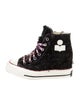 Converse x Isabel Marant Canvas Fringe Trim Accent Wedge Sneakers