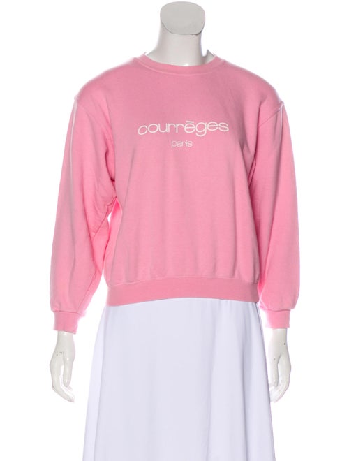 Courrèges Graphic Print Crew Neck Sweatshirt Pink