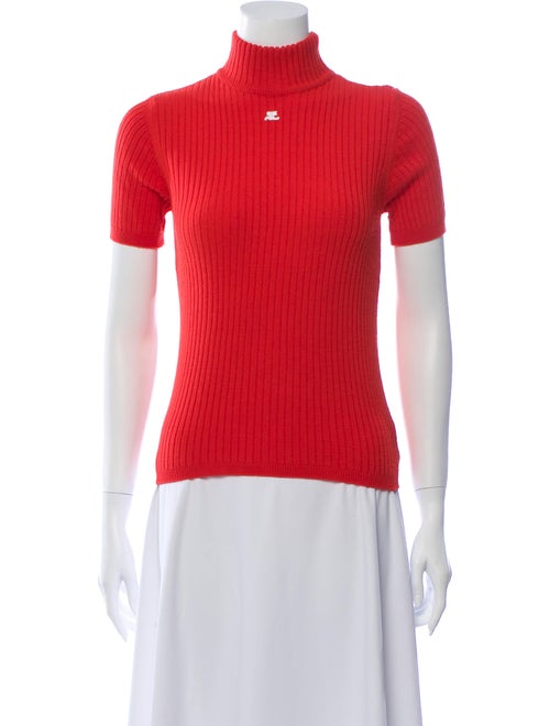 Courrèges Turtleneck Sweater Orange