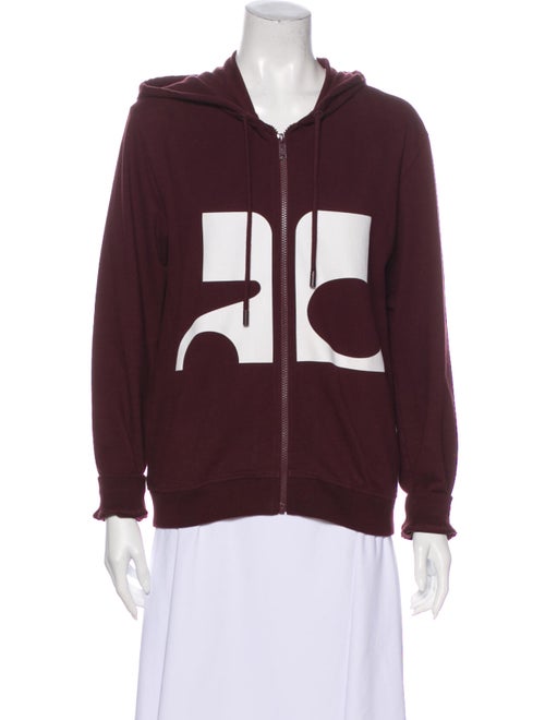 Courrèges Graphic Print Crew Neck Sweatshirt Red