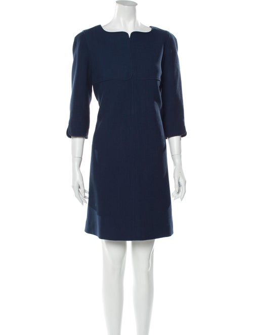 Courrèges Bateau Neckline Mini Dress Blue