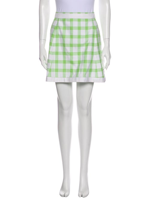 Courrèges Plaid Print Mini Skirt Green