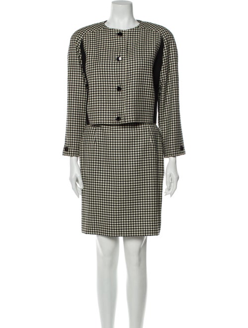 Courrèges Plaid Print Skirt Suit