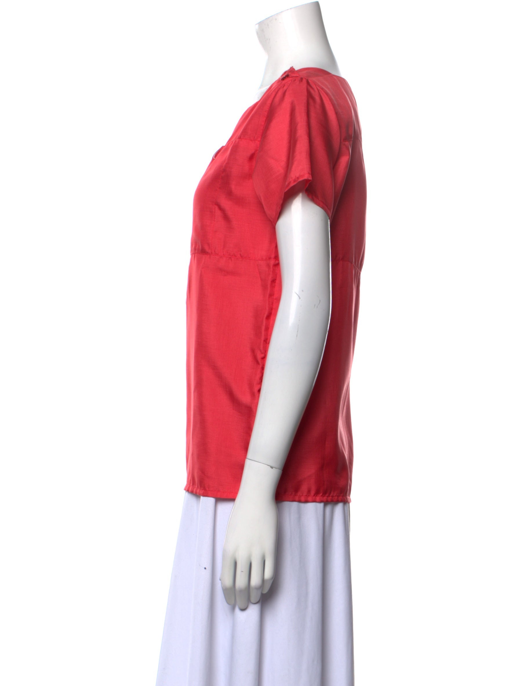 Courrèges Square Neckline Short Sleeve Blouse