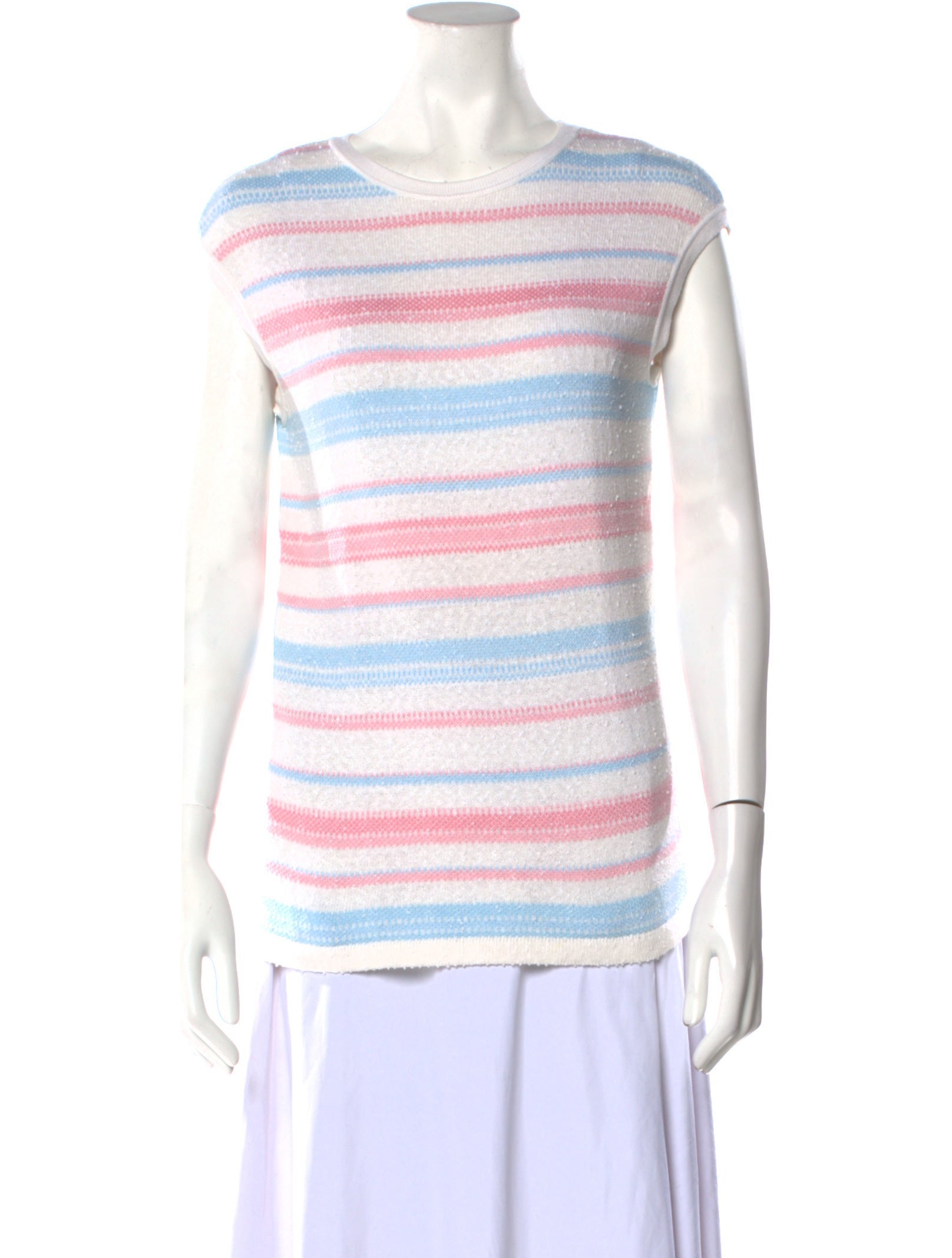 Courrèges Striped Bateau Neckline Tunic