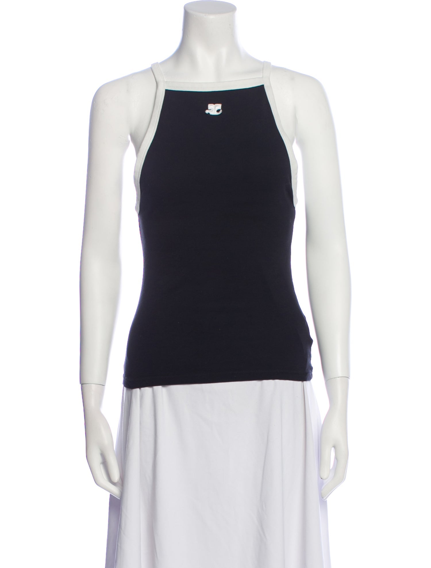 Courrèges Square Neckline Sleeveless Top
