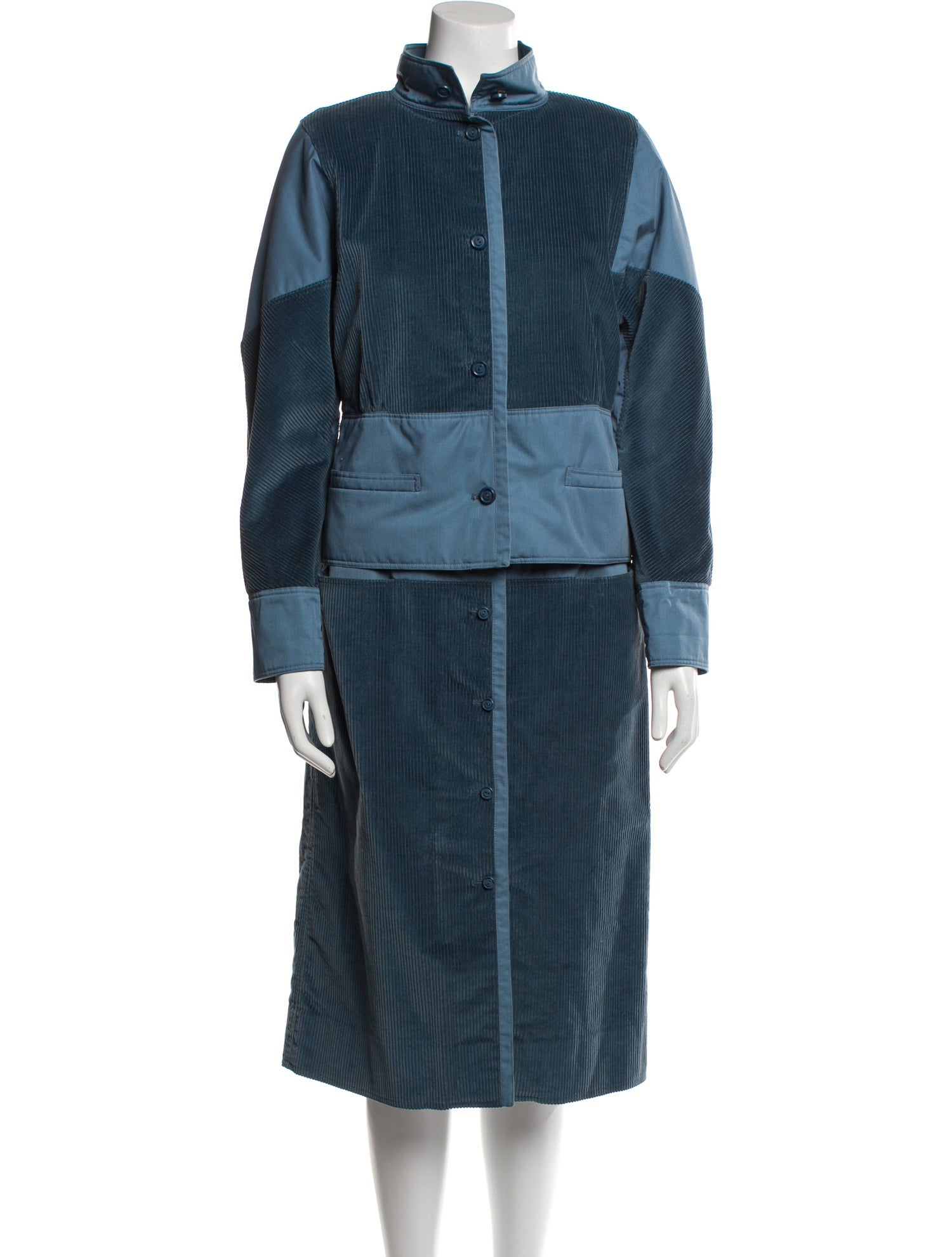 Courrèges Colorblock Pattern Skirt Set