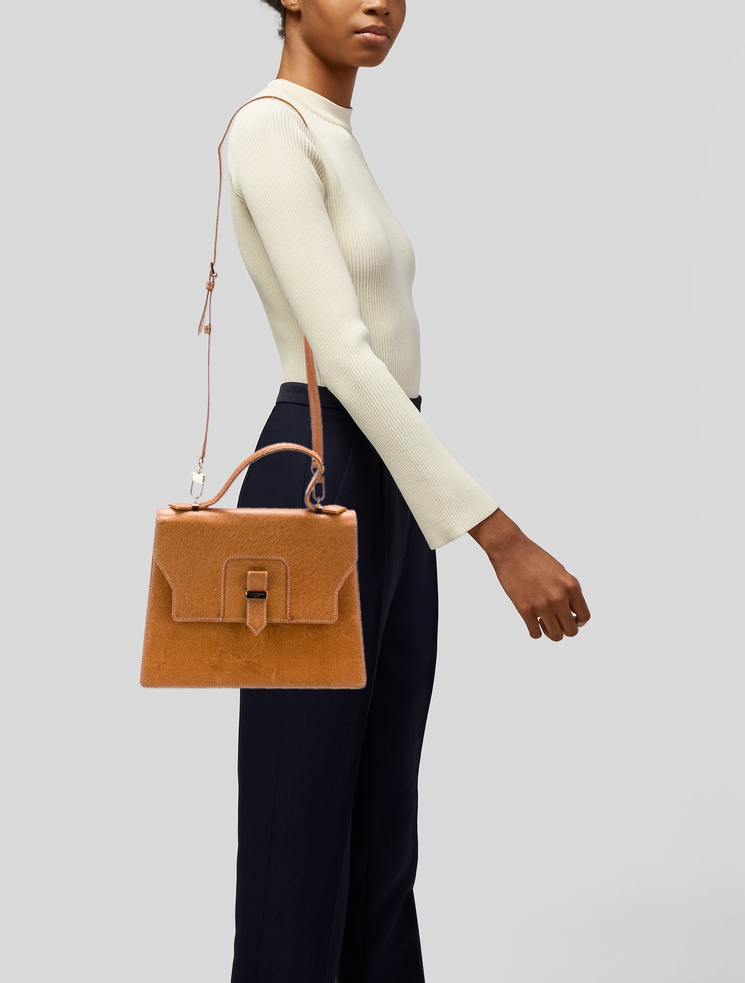 Courrèges Leather Top Handle Bag