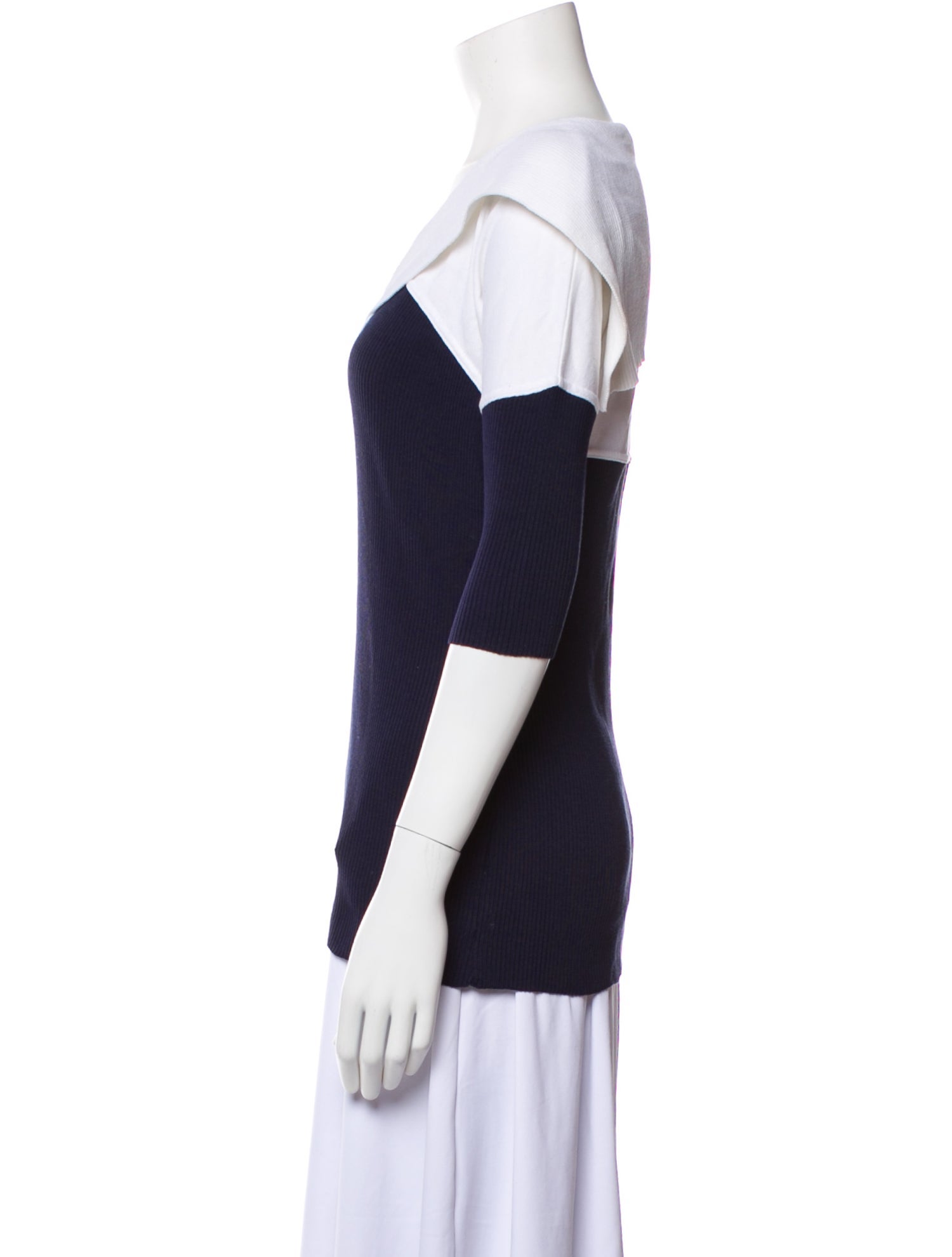 Courrèges V-Neck Three-Quarter Sleeve Top