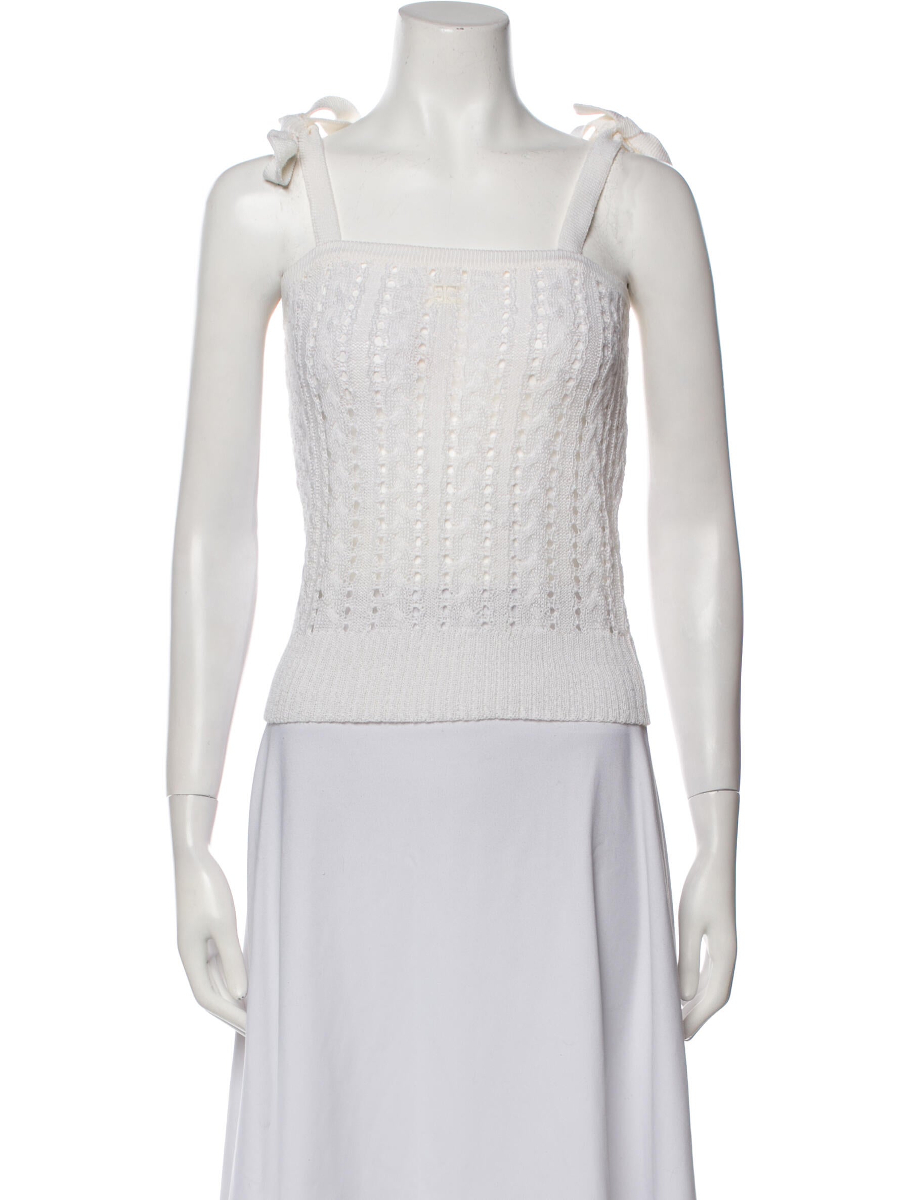 Courrèges Square Neckline Sleeveless Crop Top