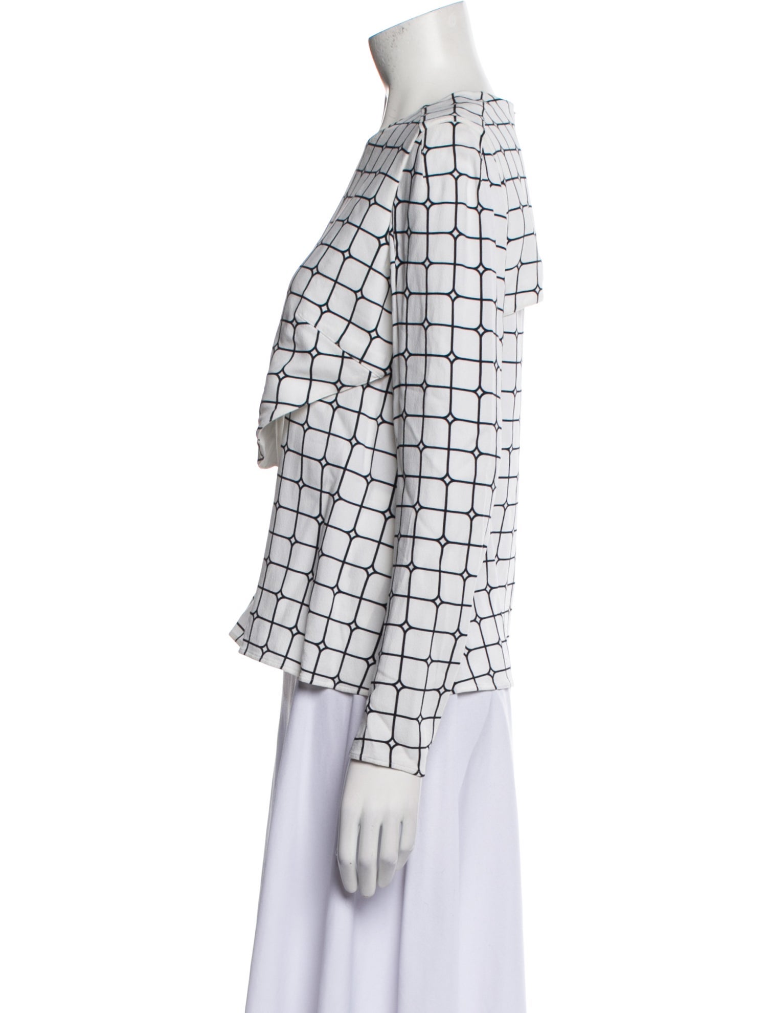 Courrèges Plaid Print Crew Neck Top