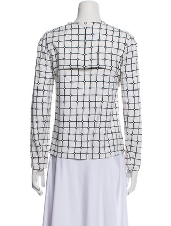 Courrèges Plaid Print Crew Neck Top