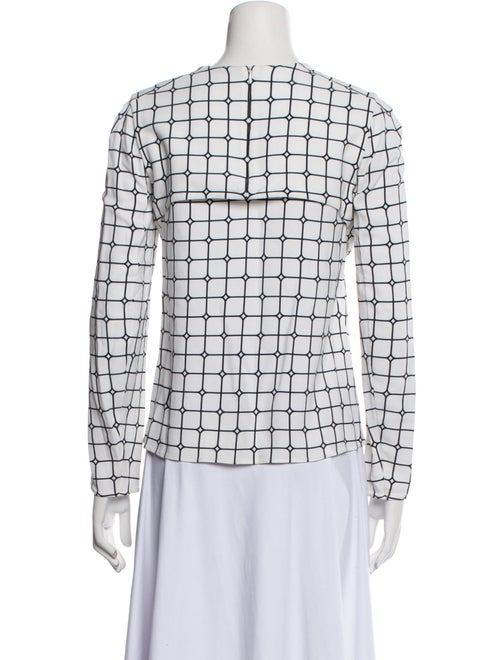 Courrèges Plaid Print Crew Neck Top
