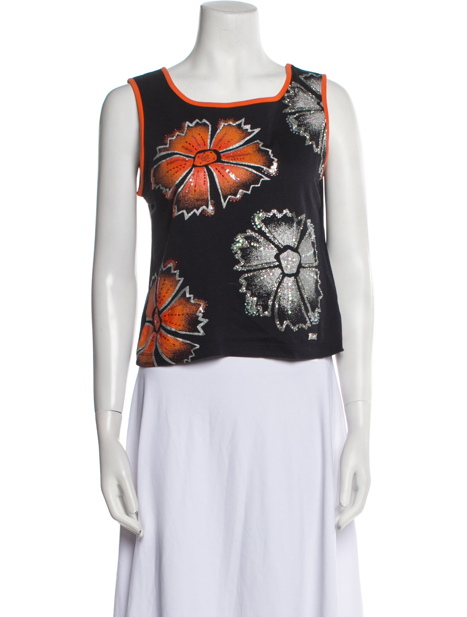 Courrèges 1990's Printed Crop Top