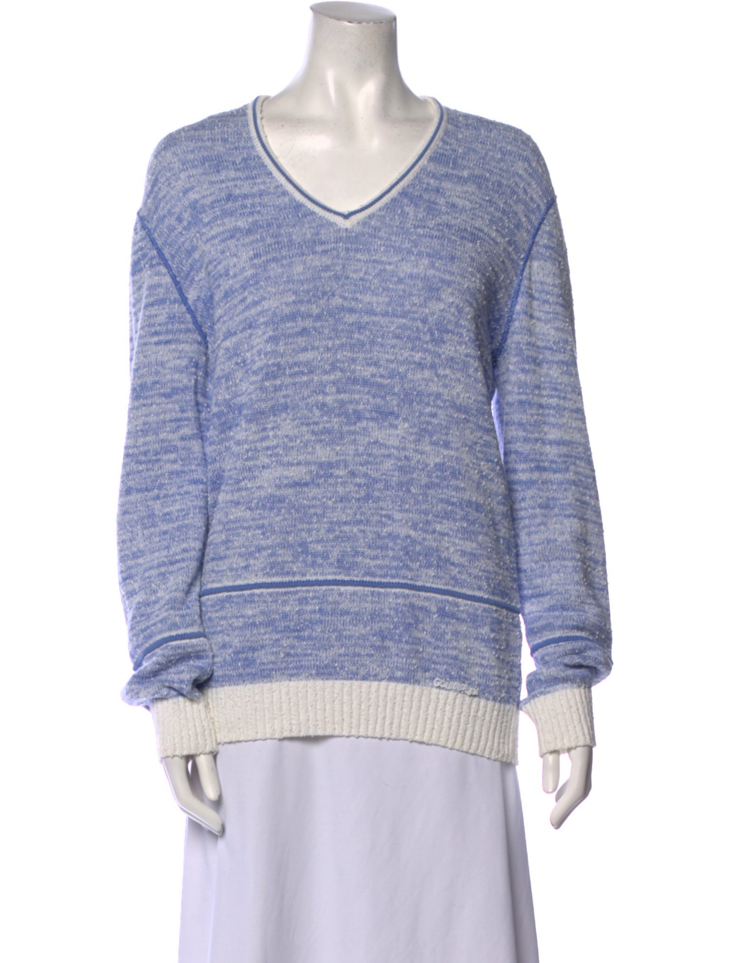 Courrèges Striped V-Neck Sweater