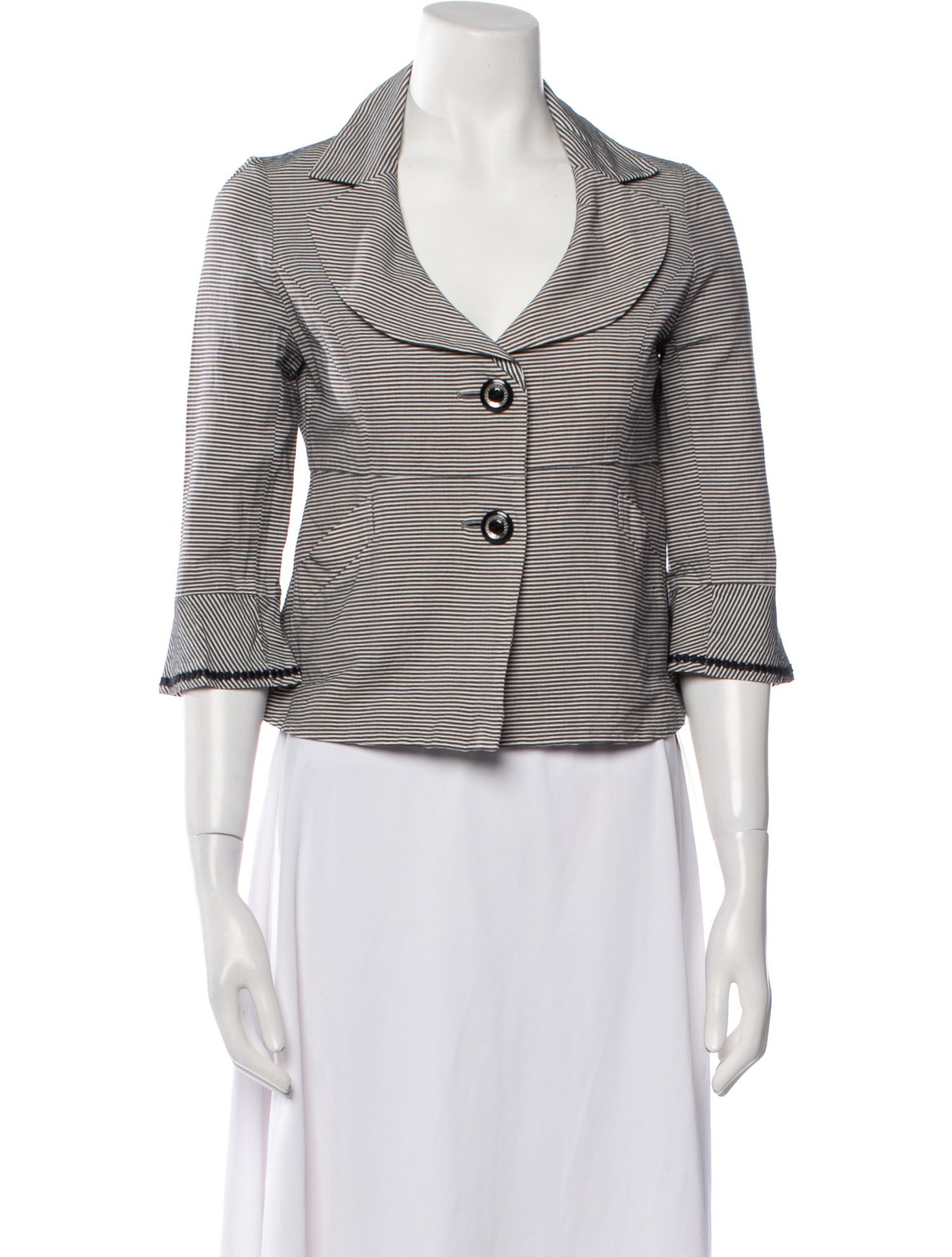 Courrèges Striped V-Neck Crop Top