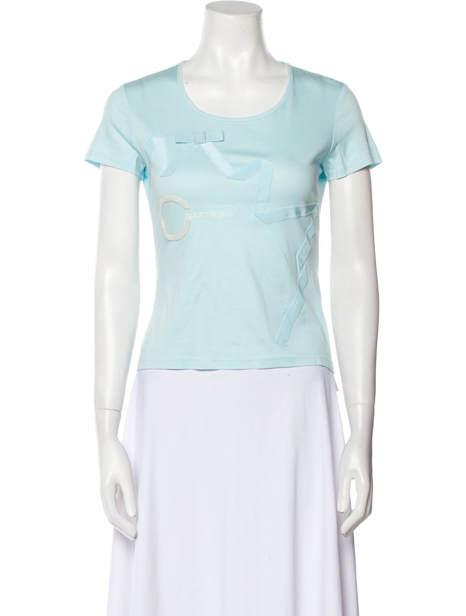 Courrèges Scoop Neck Short Sleeve T-Shirt