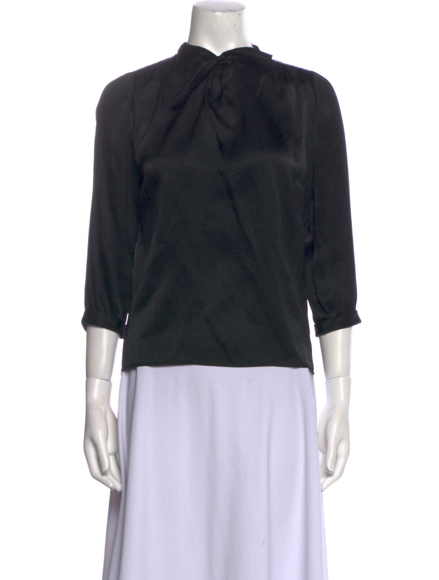 Courrèges Silk Mock Neck Blouse