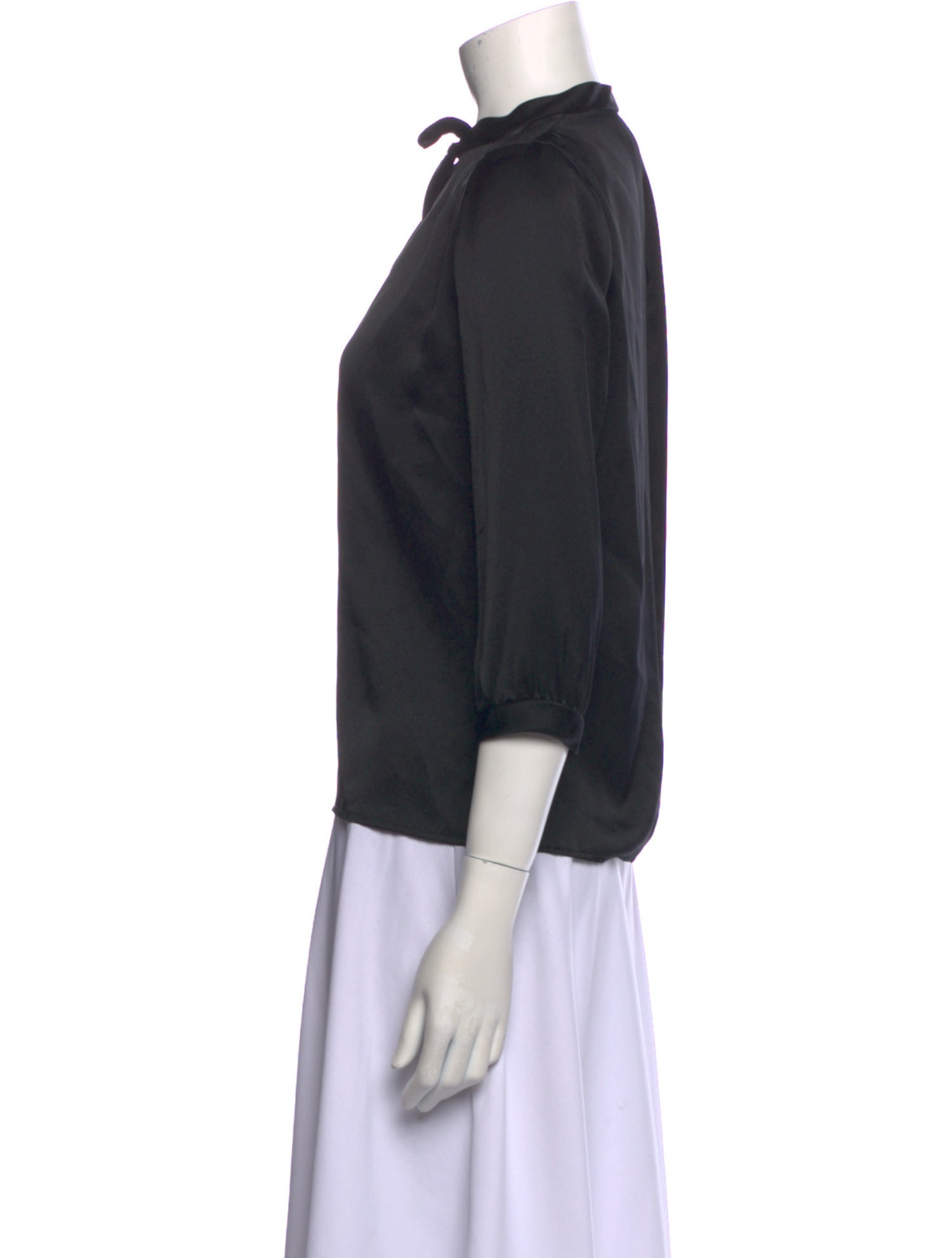 Courrèges Silk Mock Neck Blouse