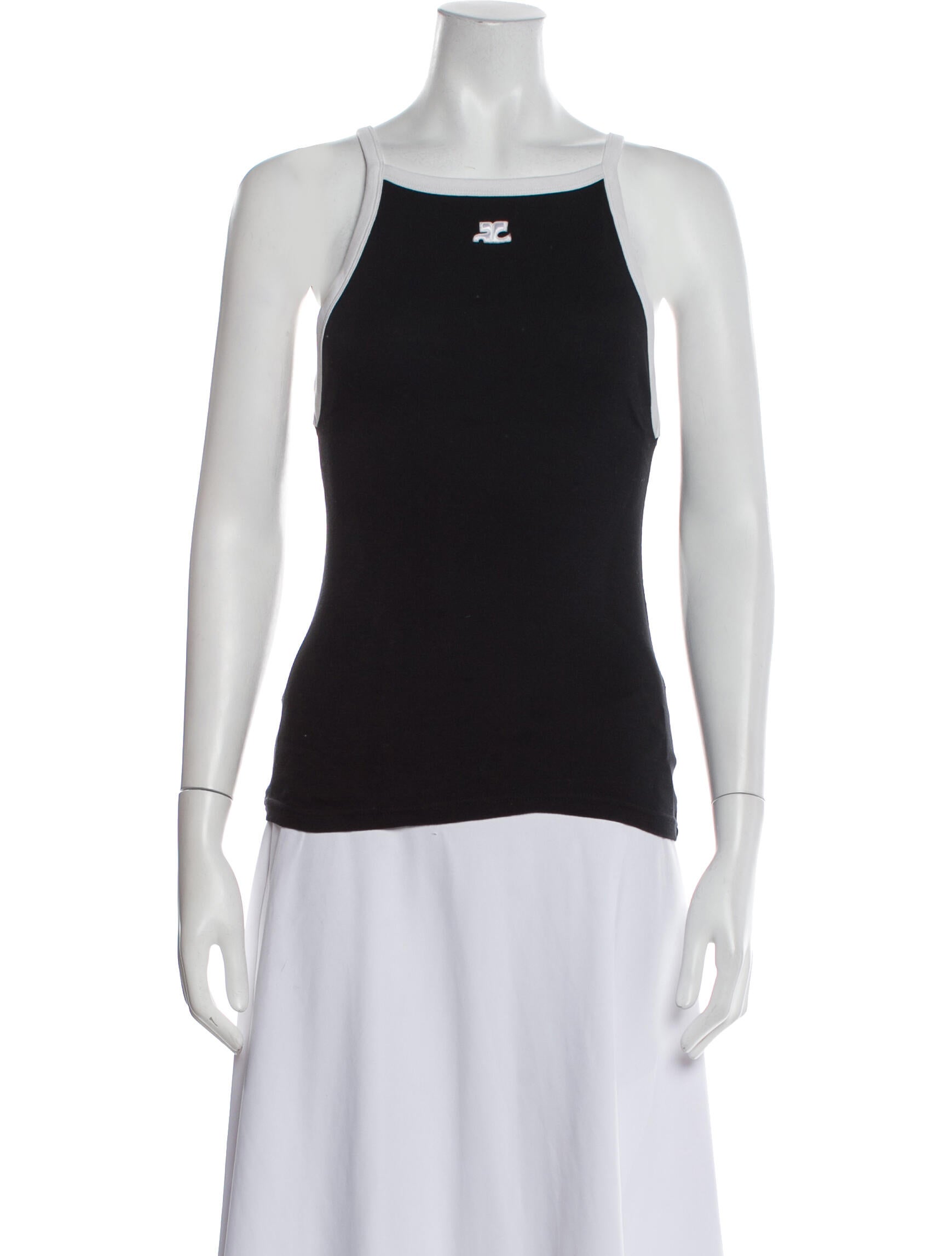 Courrèges Square Neckline Sleeveless Top