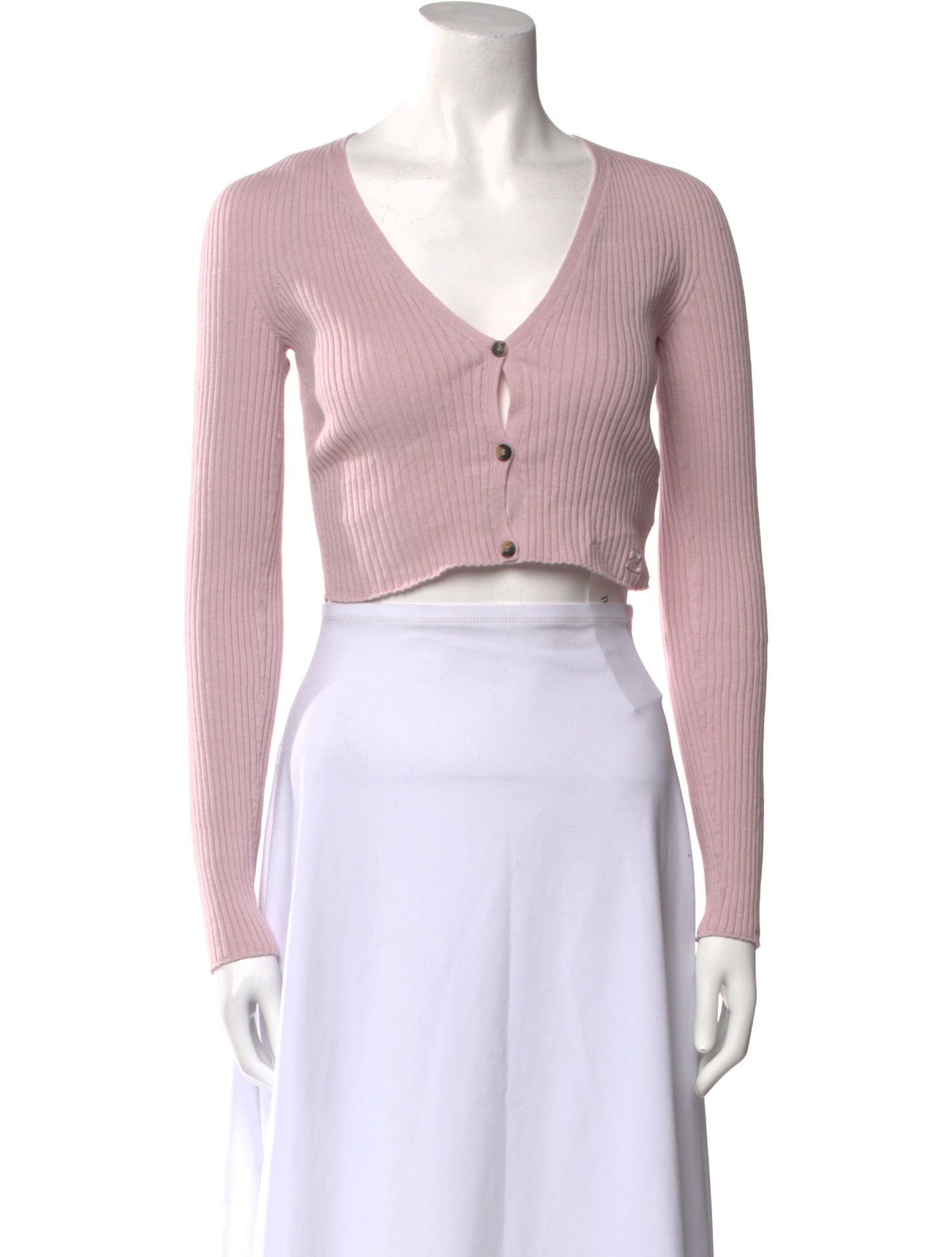 Courrèges V-Neck Long Sleeve Crop Top w/ Tags