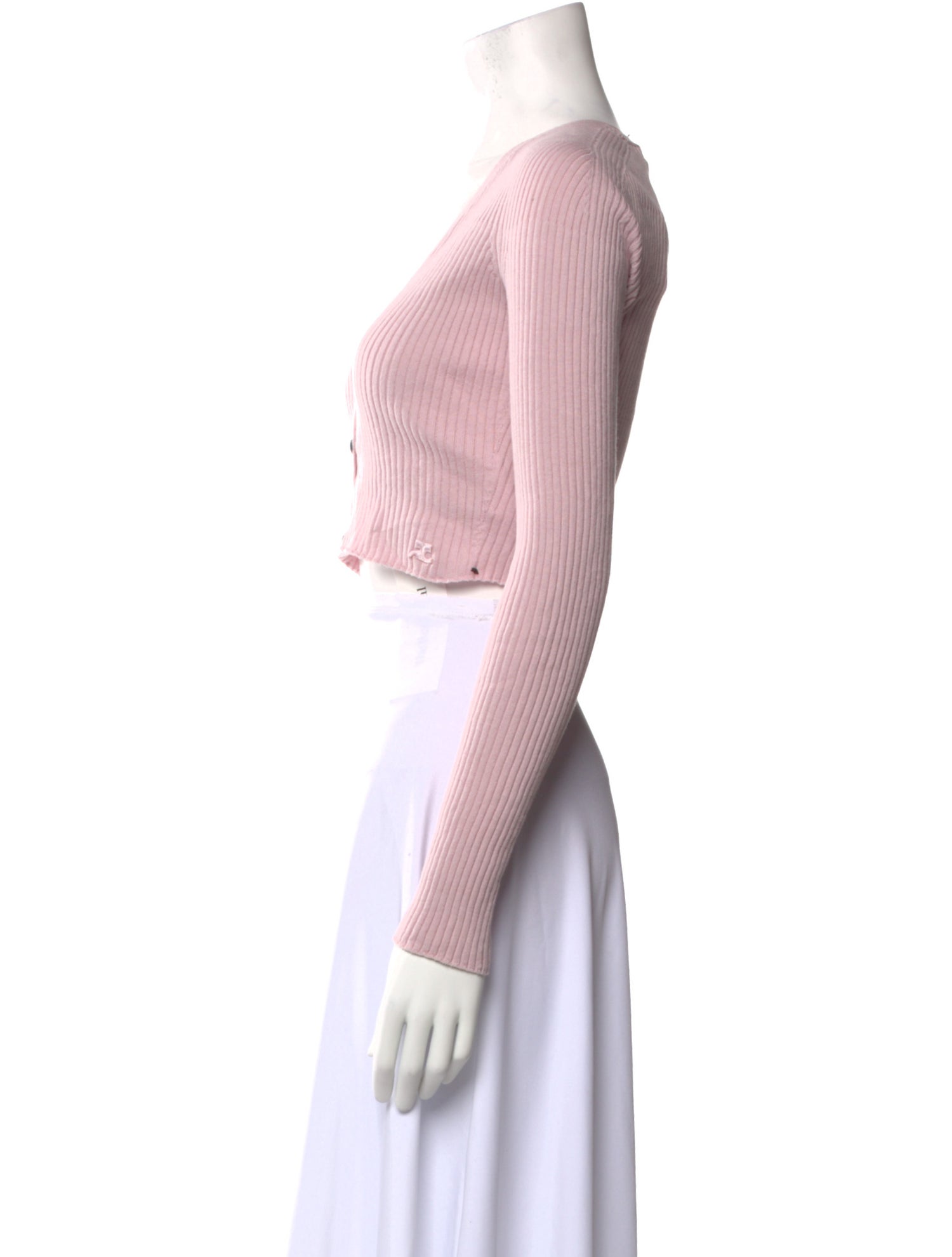 Courrèges V-Neck Long Sleeve Crop Top w/ Tags