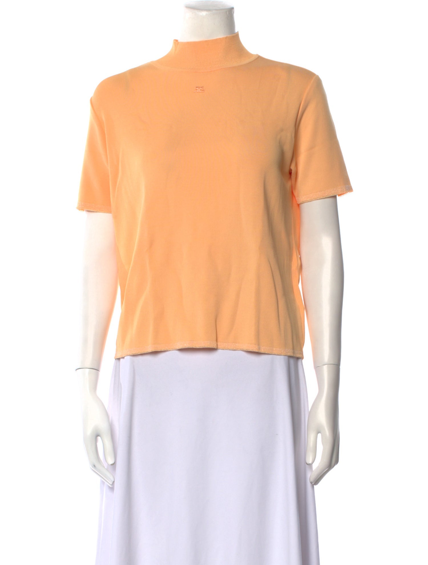 Courrèges Mock Neck Short Sleeve Top