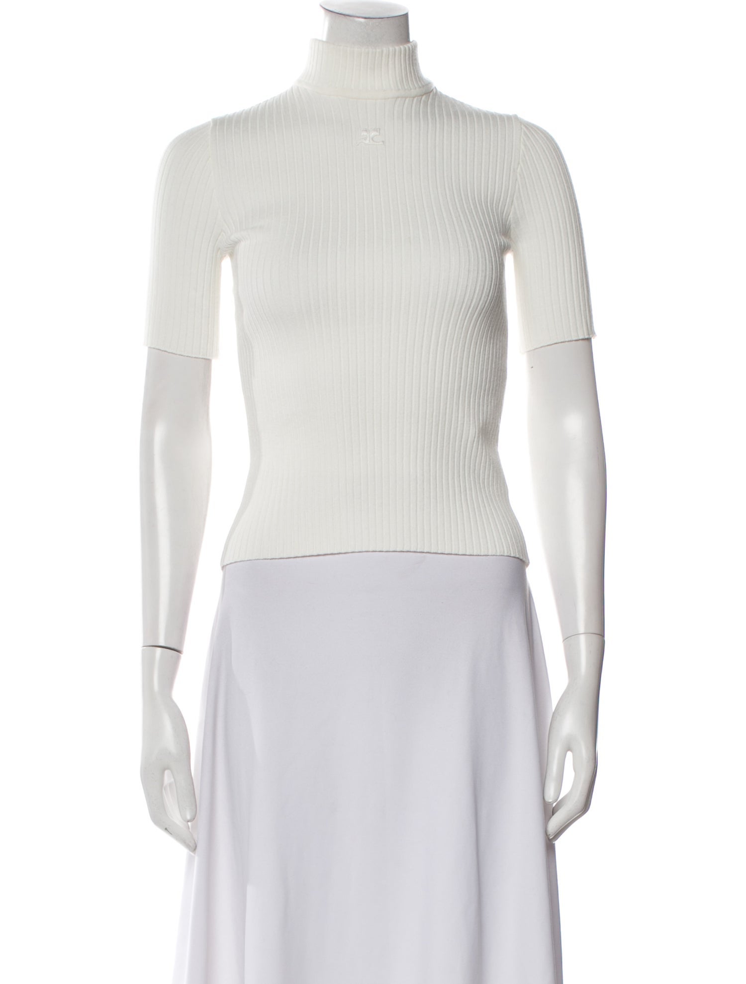 Courrèges Mock Neck Short Sleeve Top