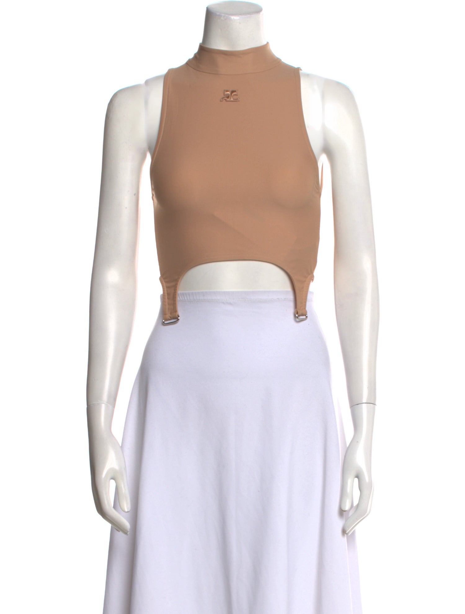 Courrèges Mock Neck Sleeveless Crop Top w/ Tags