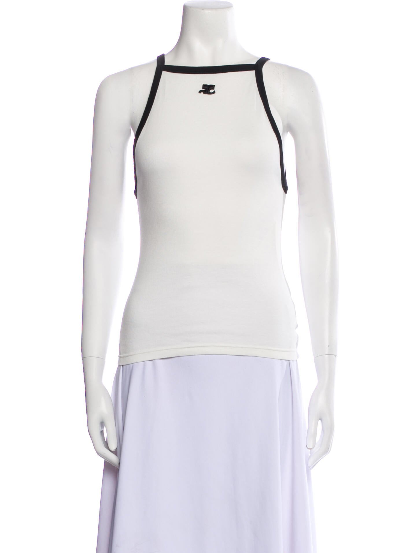 Courrèges Square Neckline Sleeveless Top